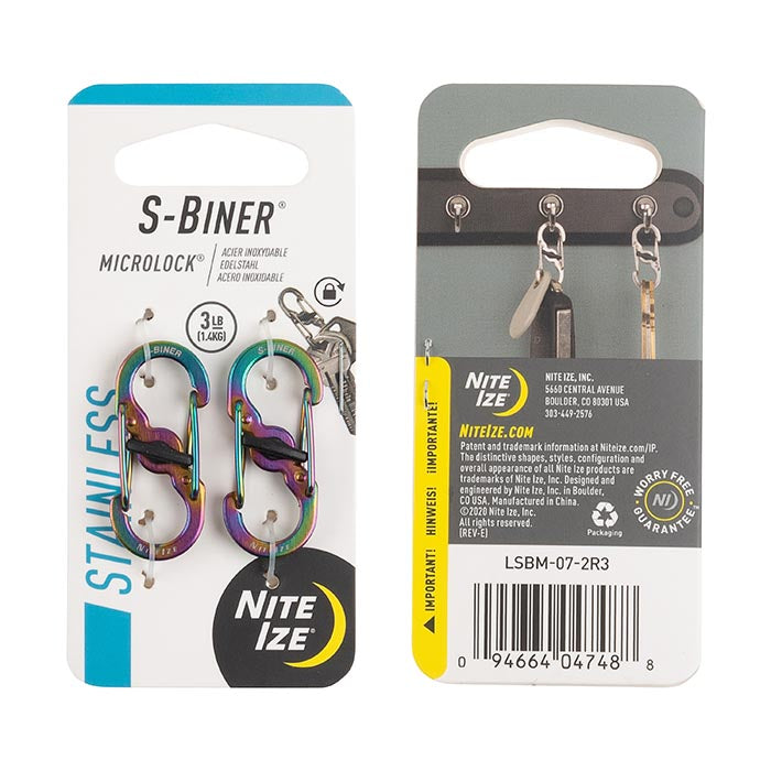 Nite Ize S-Biner MicroLock Stainless Steel - Compact & Ultra-Secure