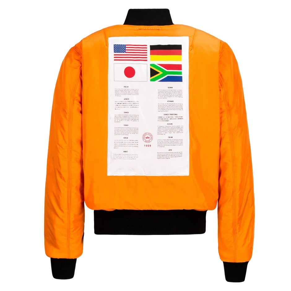 ALPHA MA-1 BLOOD CHIT FLIGHT JACKET (CHOCOLATE CHIP CAMO)
