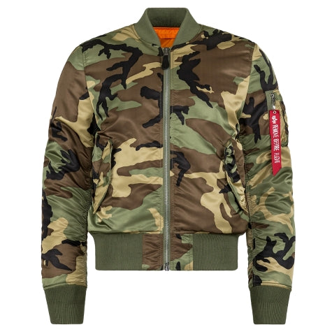 ALPHA MA-1 FLIGHT JACKET SLIM FIT (WOODLAND CAMO)