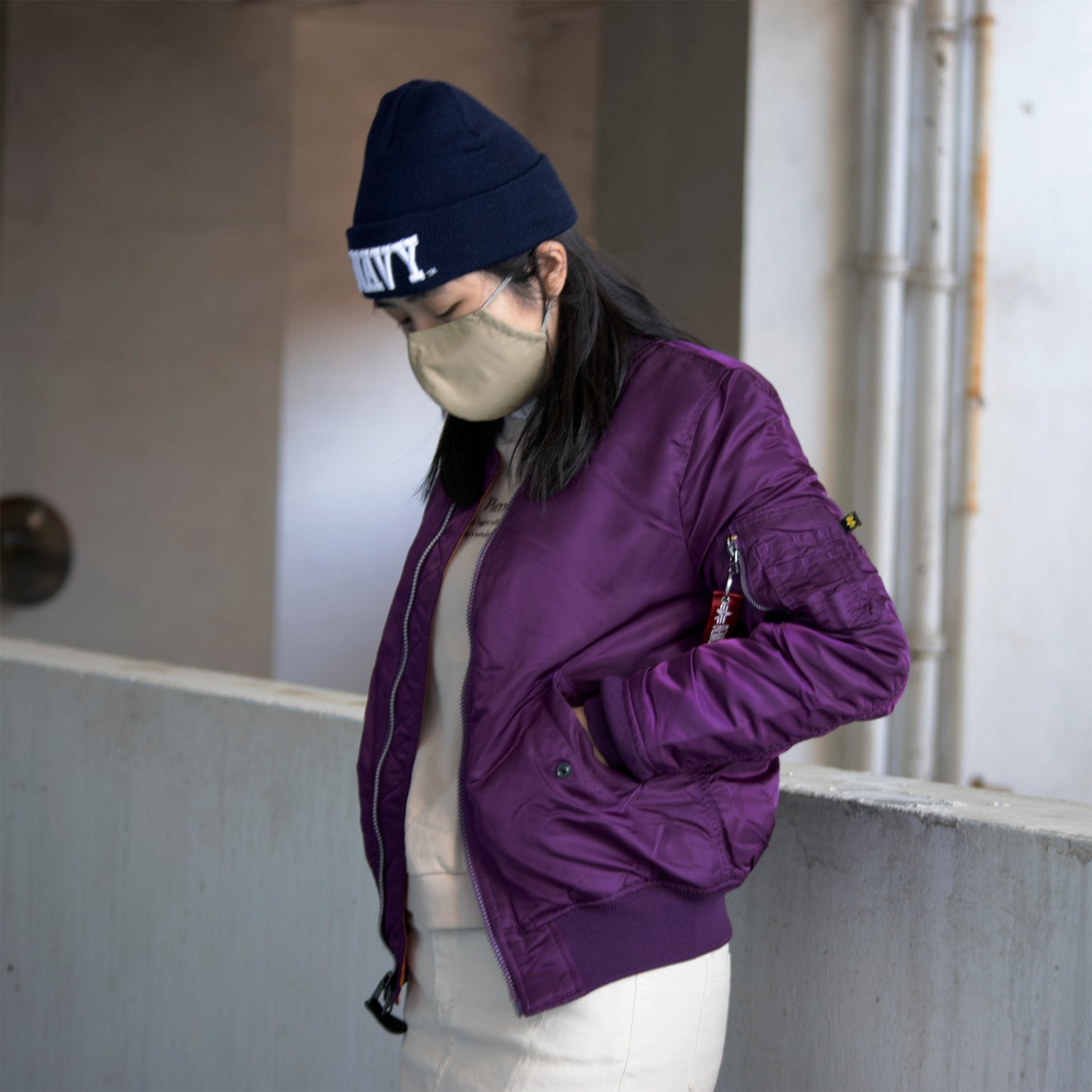 ALPHA MA-1 W FLIGHT JACKET (PURPLE) WOMEN