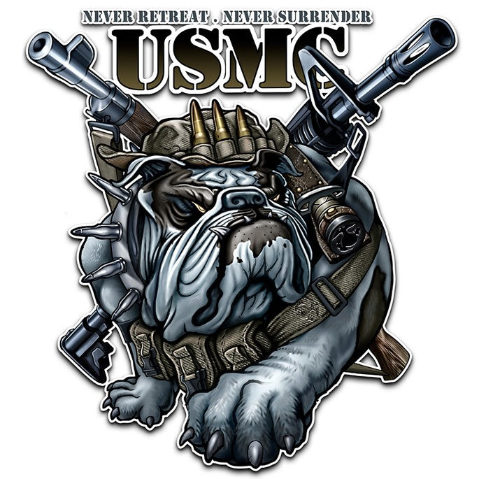 Never Retreat Never Surrender Marine Corps, Reflective Decal