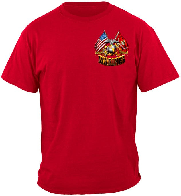 USMC Double Flag T-shirt, Foil Stamp