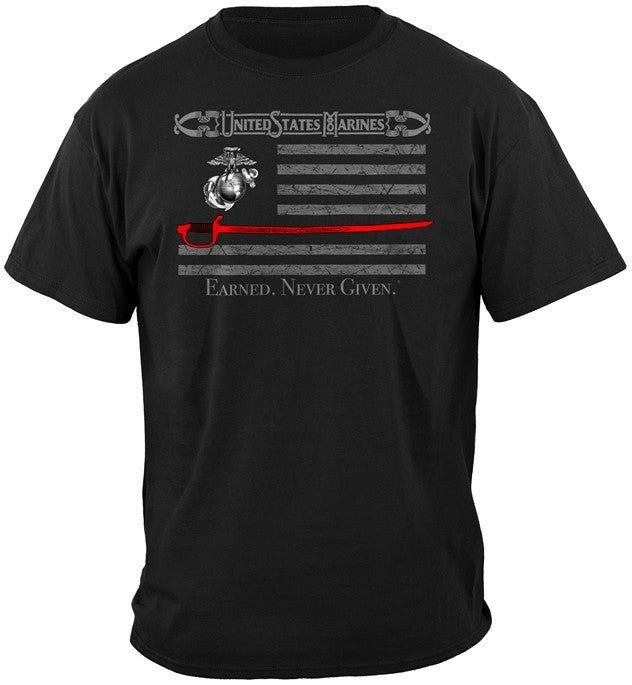 USMC Series T-shirt, Earned Never (JB232)