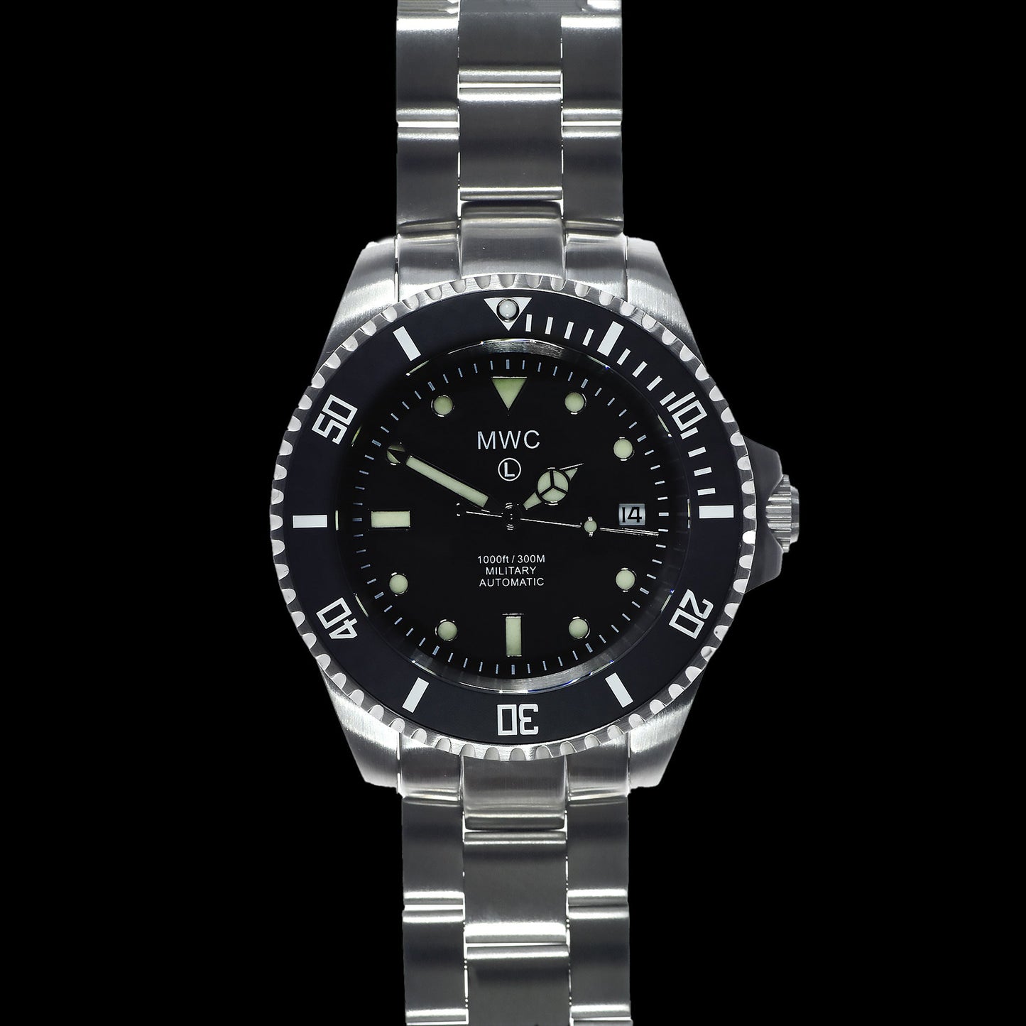 MWC 300m Automatic Military Dive Watch in Stainless Steel Bracelet