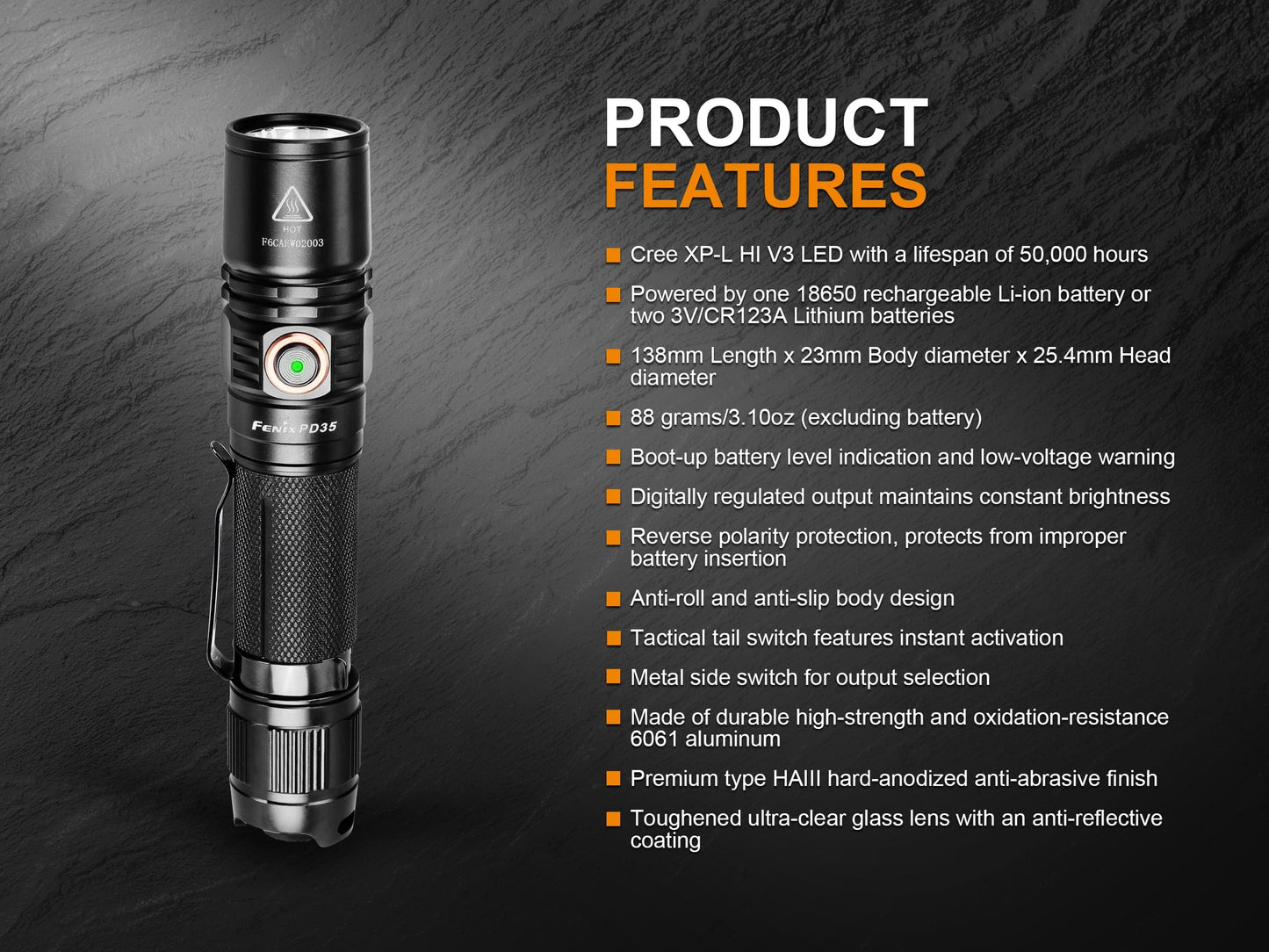 Fenix PD35 V2.0 Rechareable Flashlight