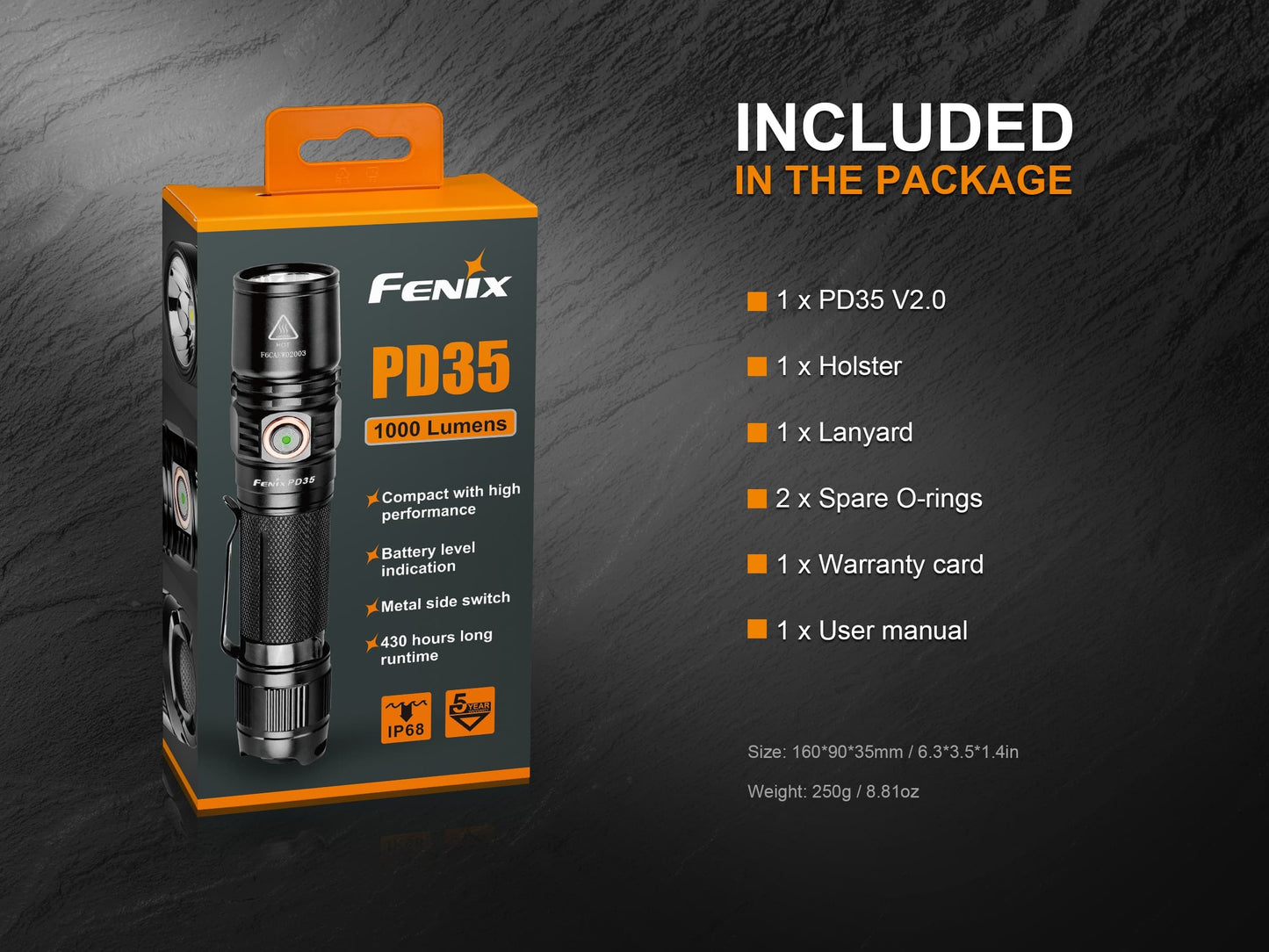 Fenix PD35 V2.0 Rechareable Flashlight