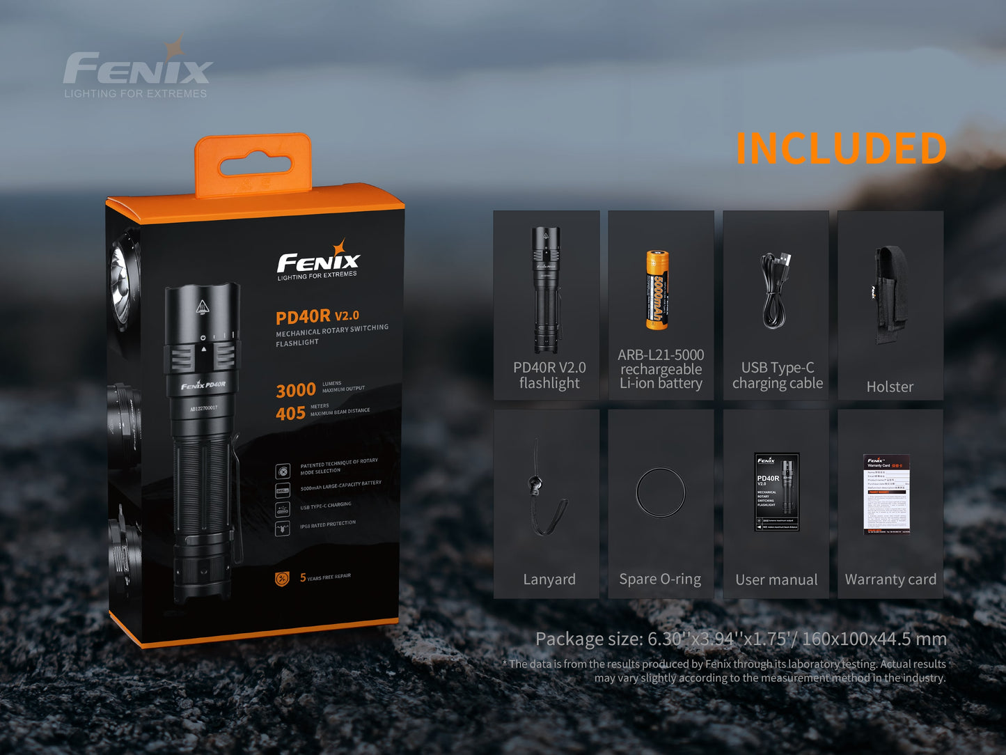 Fenix PD40R V2.0 MECHANICAL ROTARY SWITCHING FLASHLIGHT
