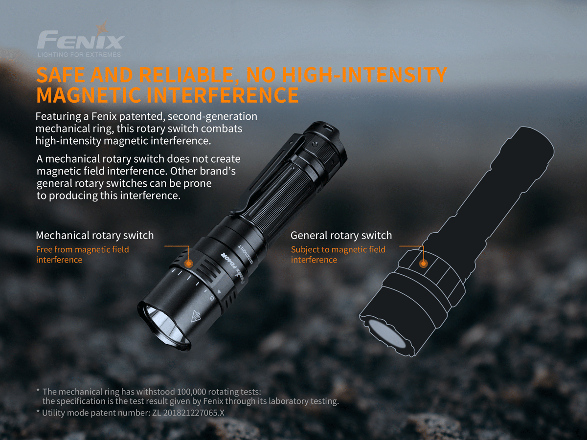 Fenix PD40R V2.0 MECHANICAL ROTARY SWITCHING FLASHLIGHT