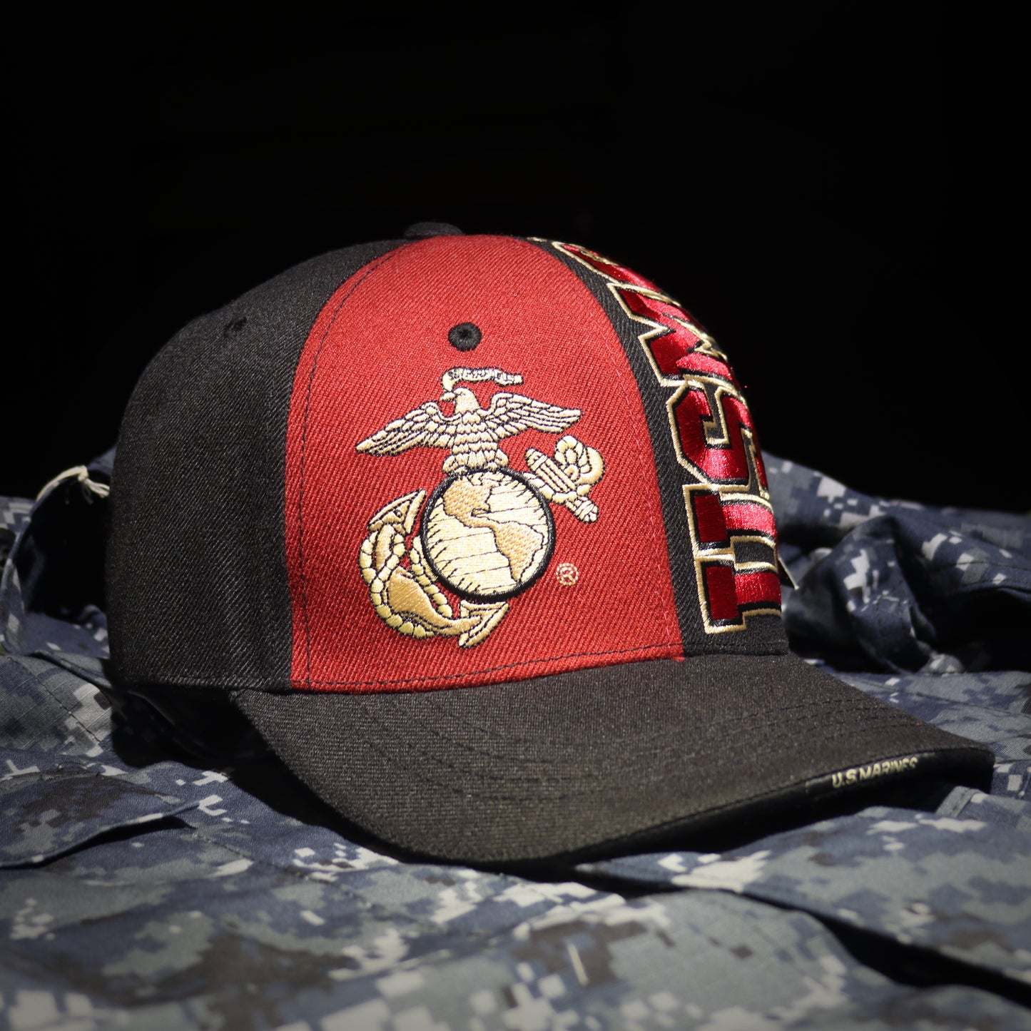"STACK UP" USMC 徽章刺繡棒球帽