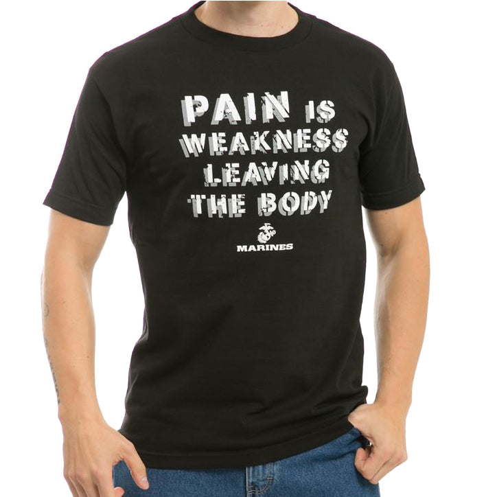 USMC "Pain is weakness leaving our body" T-shirt (RD37)