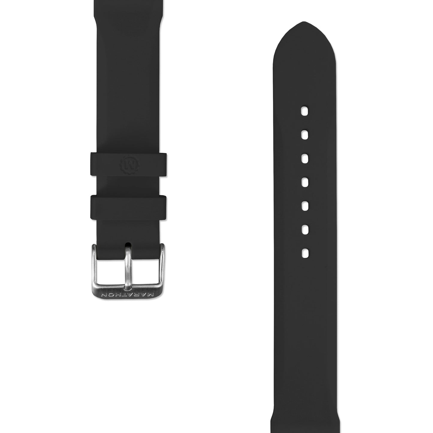MARATHON 20mm Two-Piece Rubber Dive Watch Strap - Stainless Steel Hardware