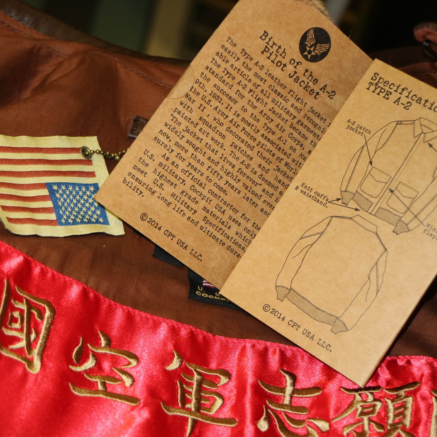Cockpit 1940s Flying Tigers™ 飛行夾克 - 植鞣馬皮