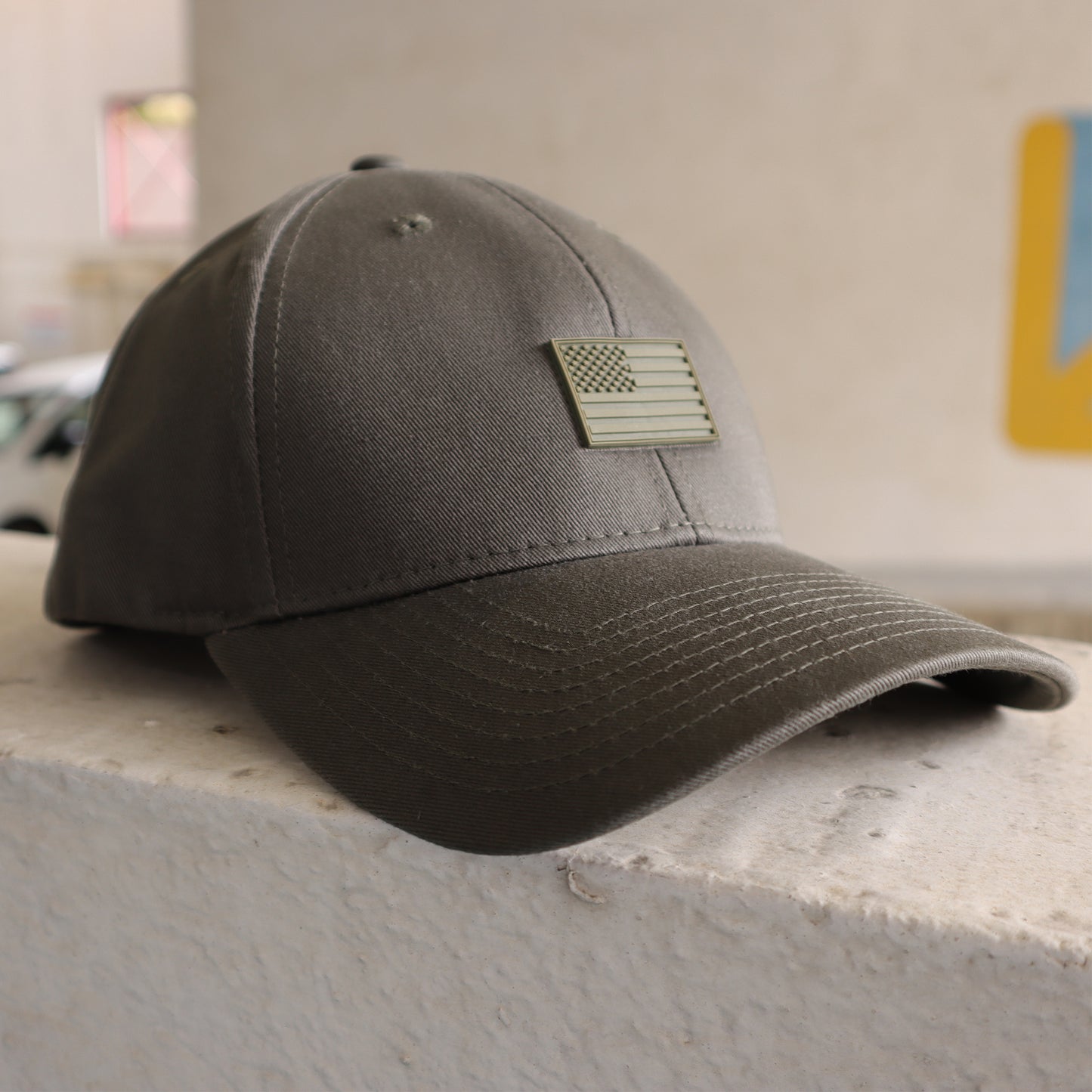 Structured Rubber USA Flag Cap