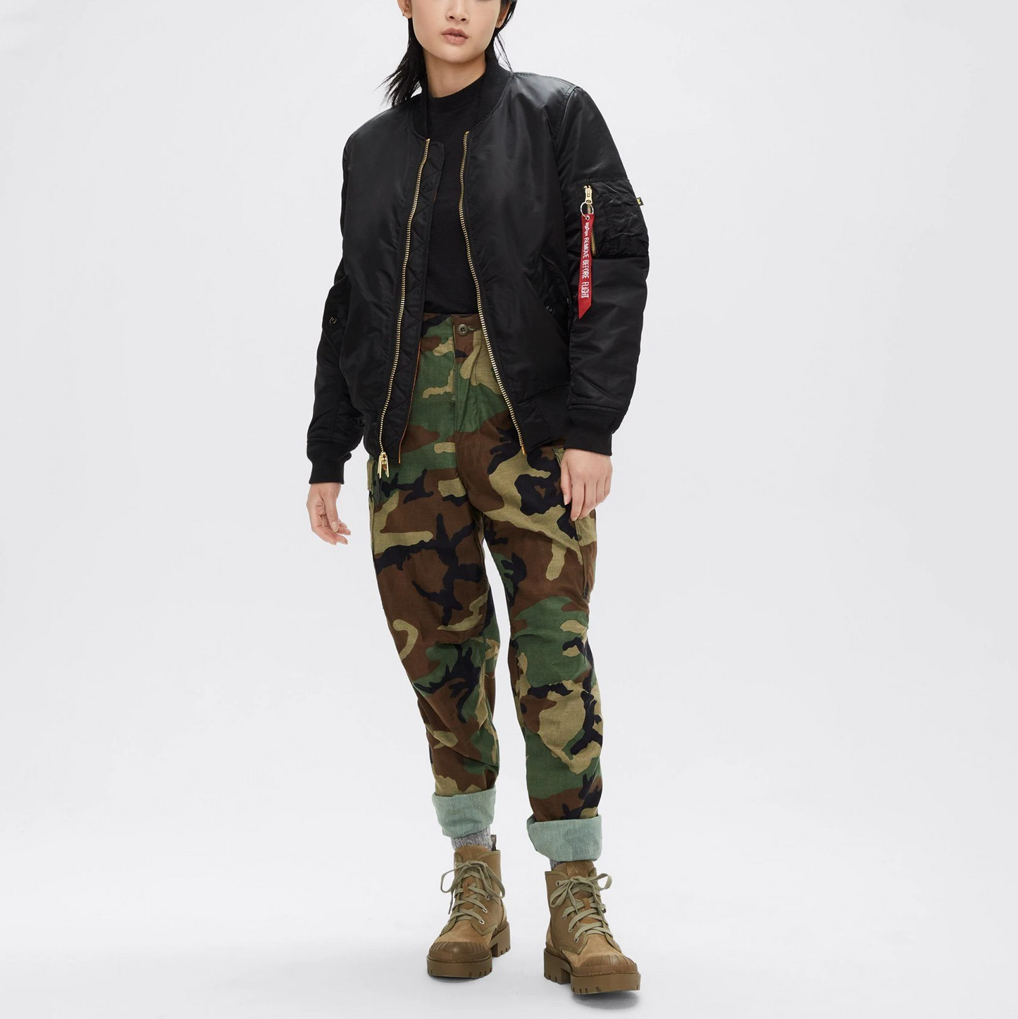 ALPHA MA-1 W FLIGHT JACKET (BLACK) WOMEN