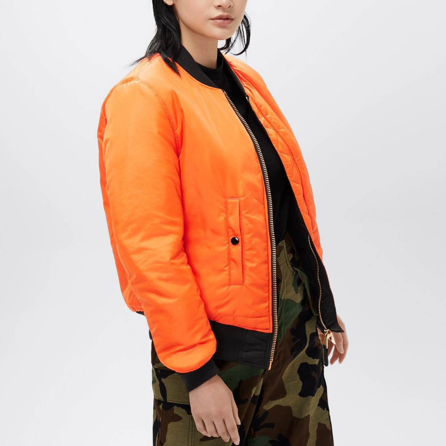 ALPHA MA-1 W FLIGHT JACKET (BLACK) WOMEN