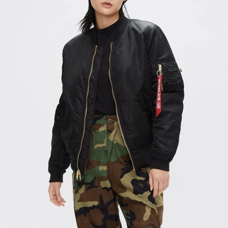 ALPHA MA-1 W FLIGHT JACKET (BLACK) WOMEN