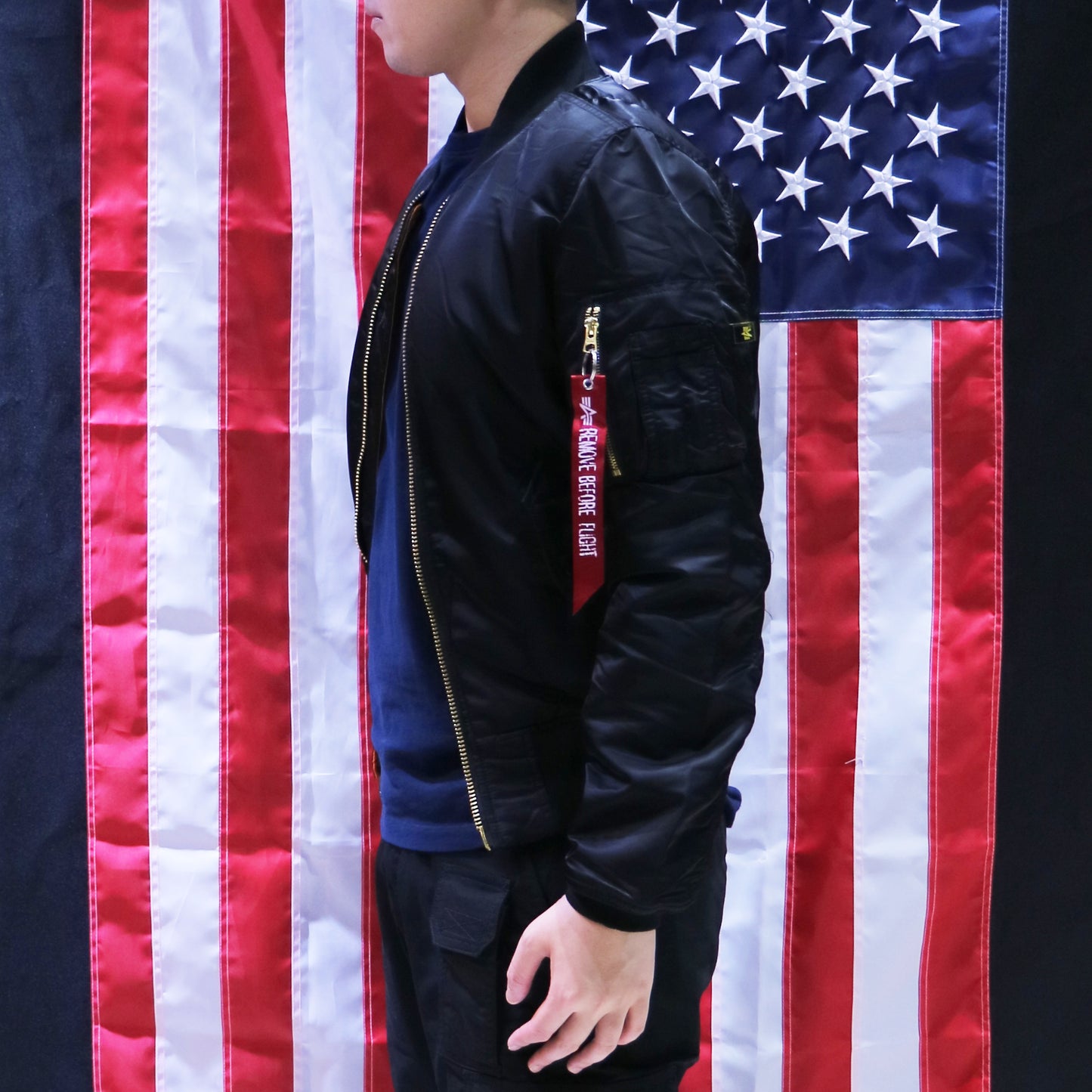 ALPHA MA-1 FLIGHT JACKET SLIM FIT (BLACK)