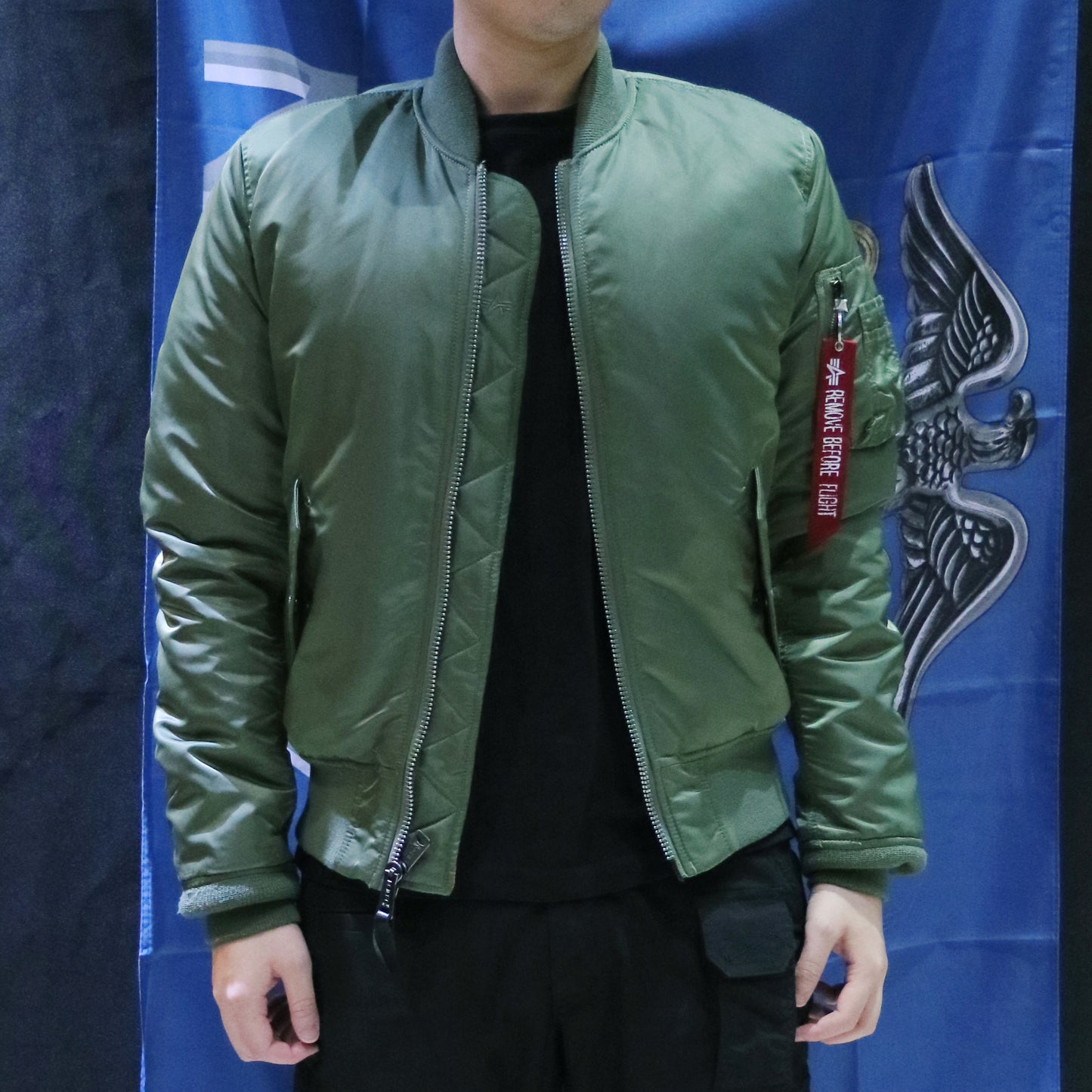 ALPHA MA-1 FLIGHT JACKET SLIM FIT (SAGE)