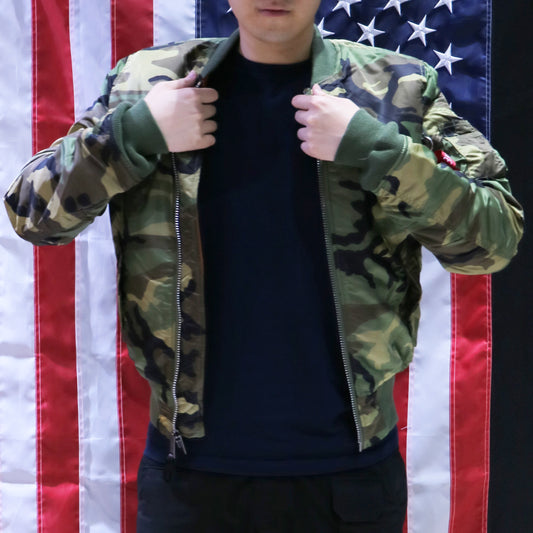 ALPHA MA-1 FLIGHT JACKET SLIM FIT (WOODLAND CAMO)