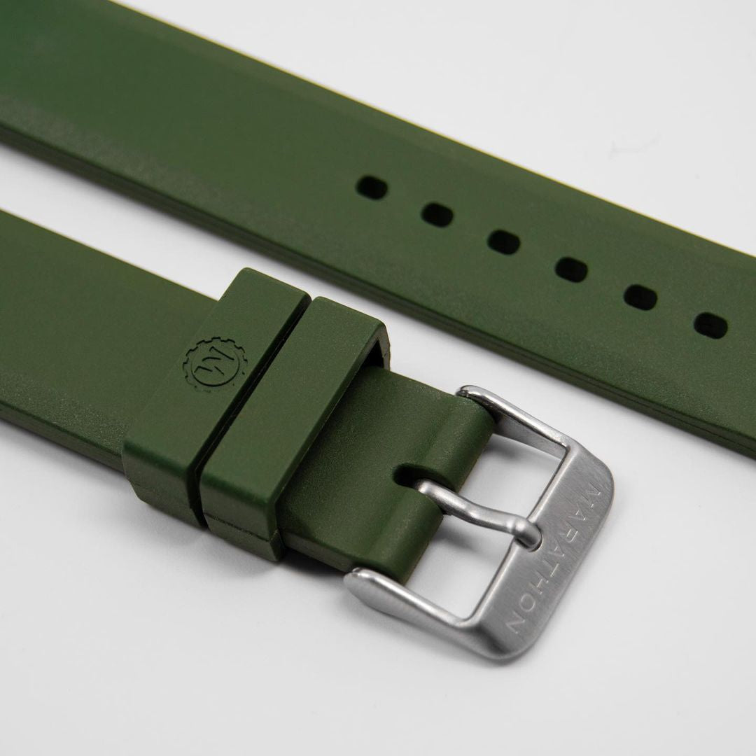 MARATHON 20mm Two-Piece Rubber Dive Watch Strap - Stainless Steel Hardware