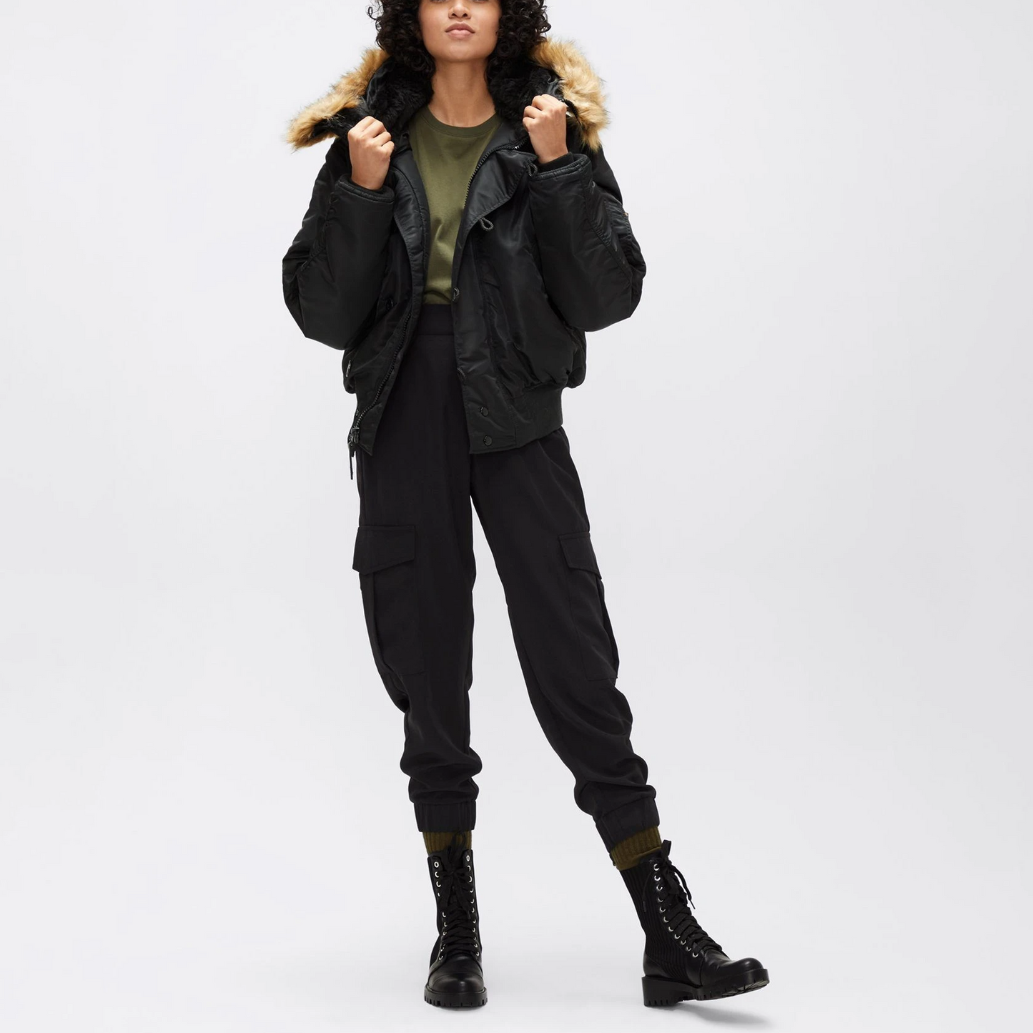 ALPHA N-2B SHORT WAIST PARKA (BLACK)