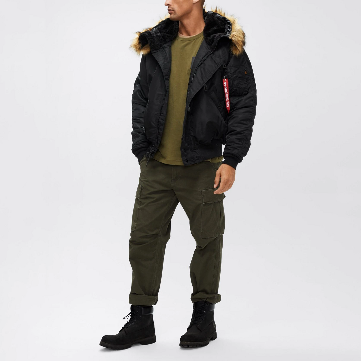 ALPHA N-2B SHORT WAIST PARKA (BLACK)