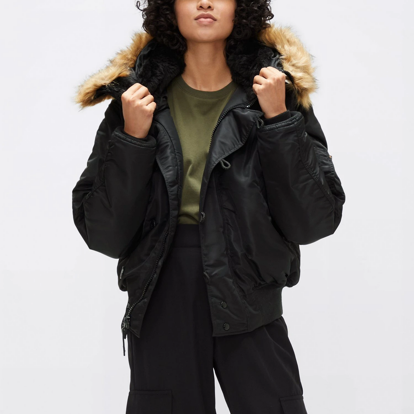 ALPHA N-2B SHORT WAIST PARKA (BLACK)