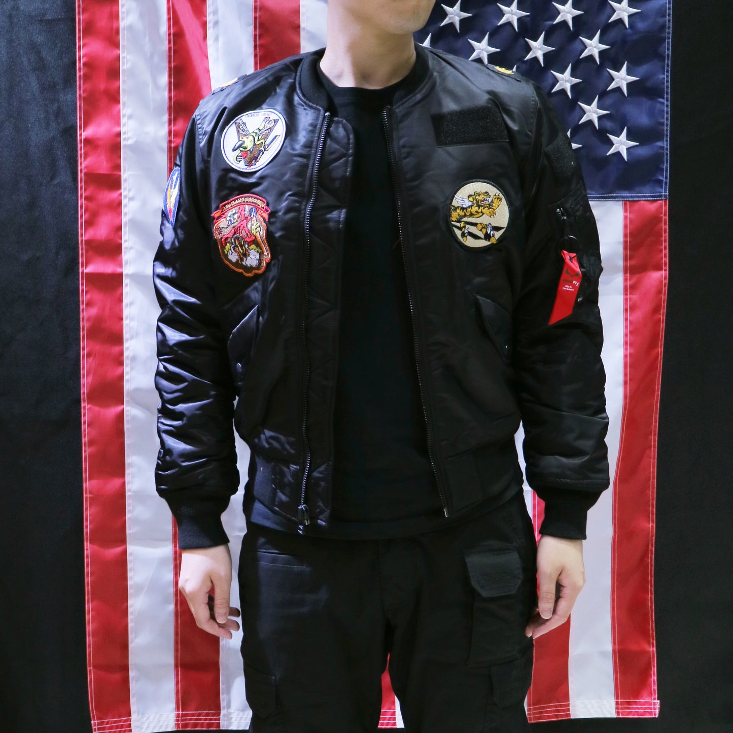 VANCEFLY MA-1 Flight Jacket (Black)