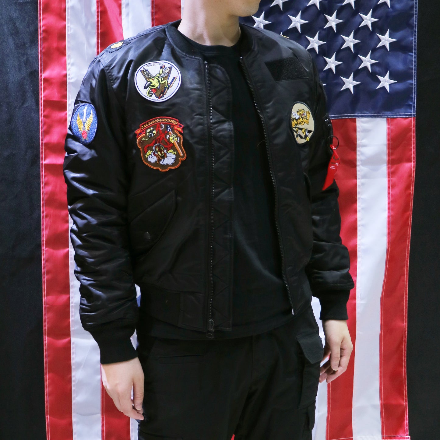 VANCEFLY MA-1 Flight Jacket (Black)