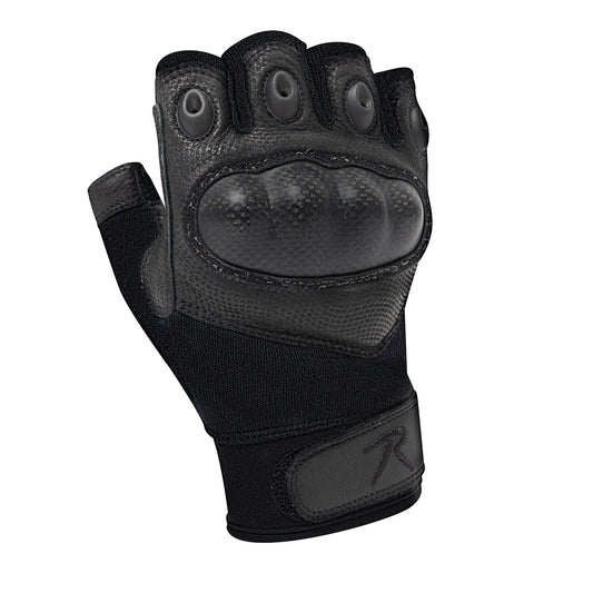 Rothco Carbon Fiber Hard Knuckle Fingerless Gloves