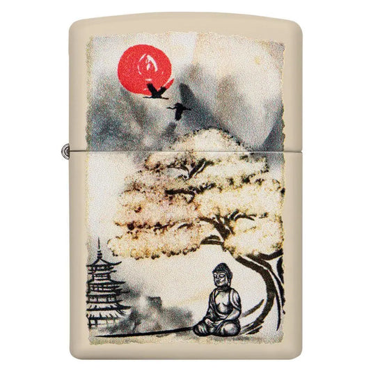 Zippo Windproof Lighter: Brushed Buddha Design