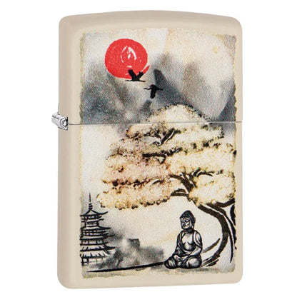 Zippo Windproof Lighter: Brushed Buddha Design