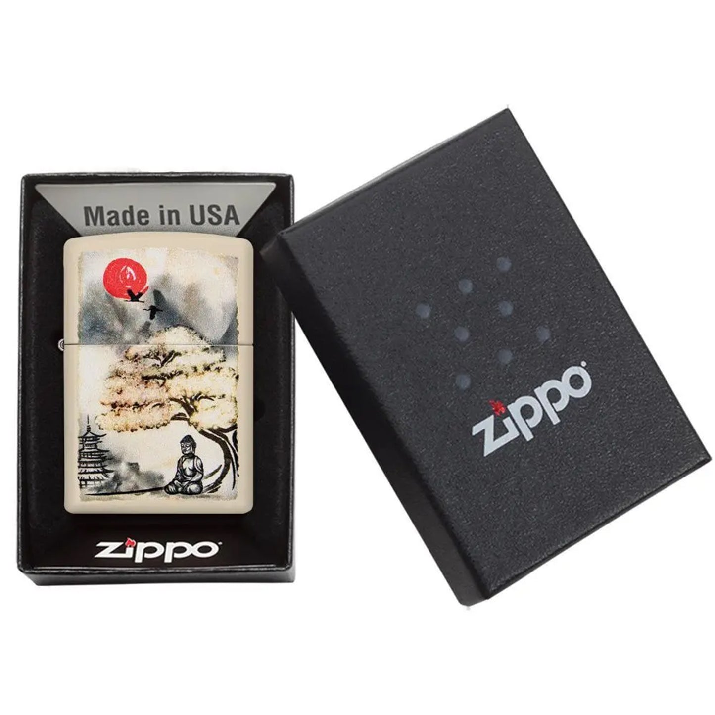 Zippo Windproof Lighter: Brushed Buddha Design