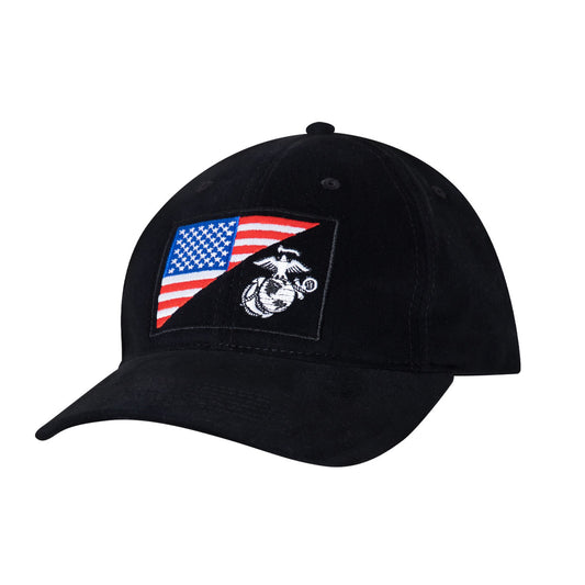 Rothco USMC 官方授權 EGA＋美國旗低帽冠刺繡帽