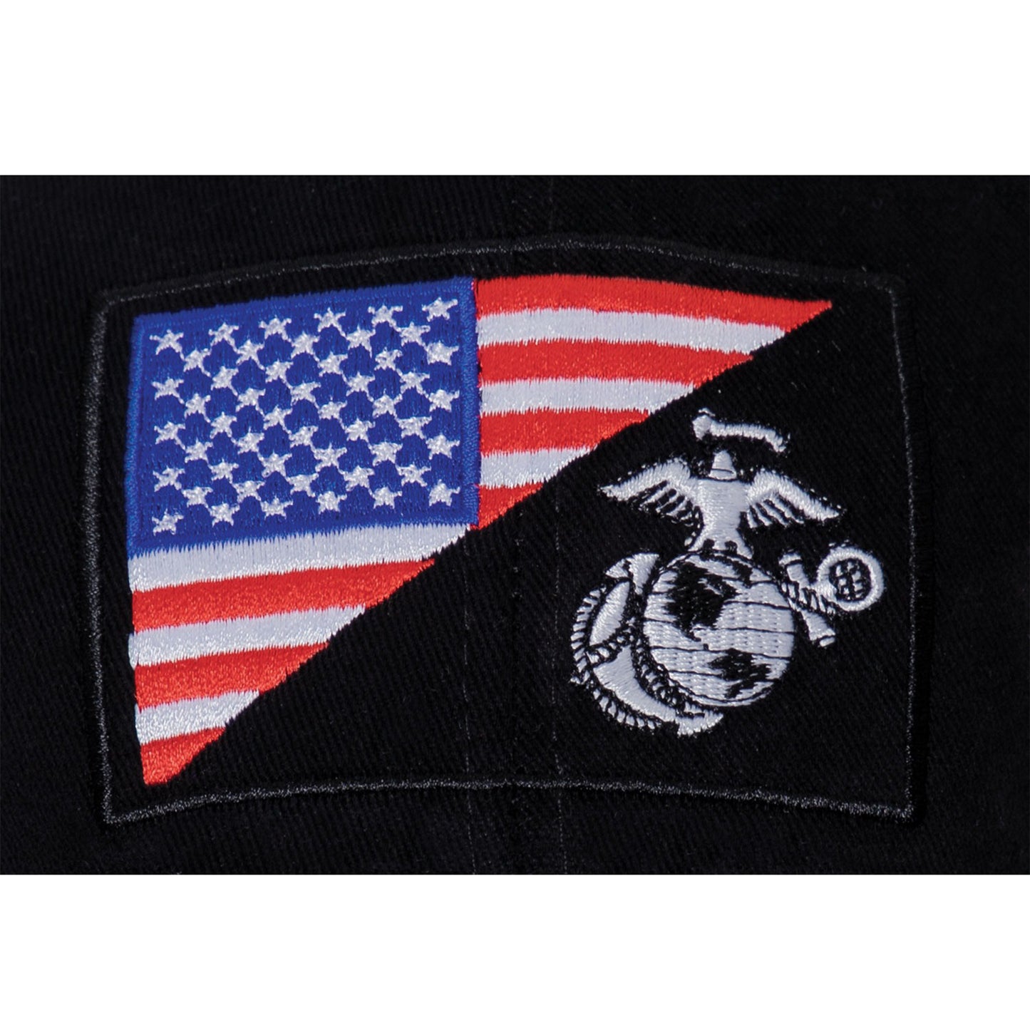 Rothco USMC 官方授權 EGA＋美國旗低帽冠刺繡帽