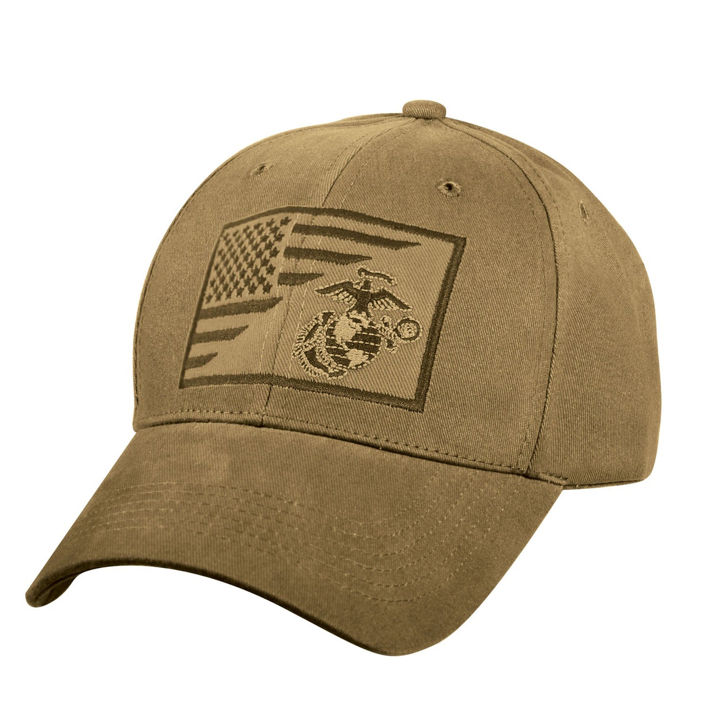 Rothco USMC 官方授權 EGA＋美國旗低帽冠刺繡帽