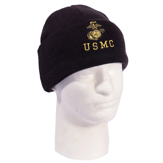 Rothco USMC 金色鷹球錨刺繡 保暖冷帽｜軍事風針織毛帽