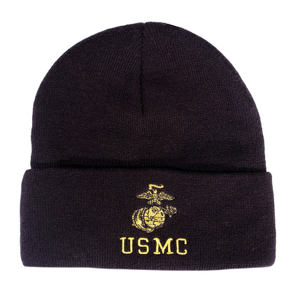 Rothco USMC 金色鷹球錨刺繡 保暖冷帽｜軍事風針織毛帽