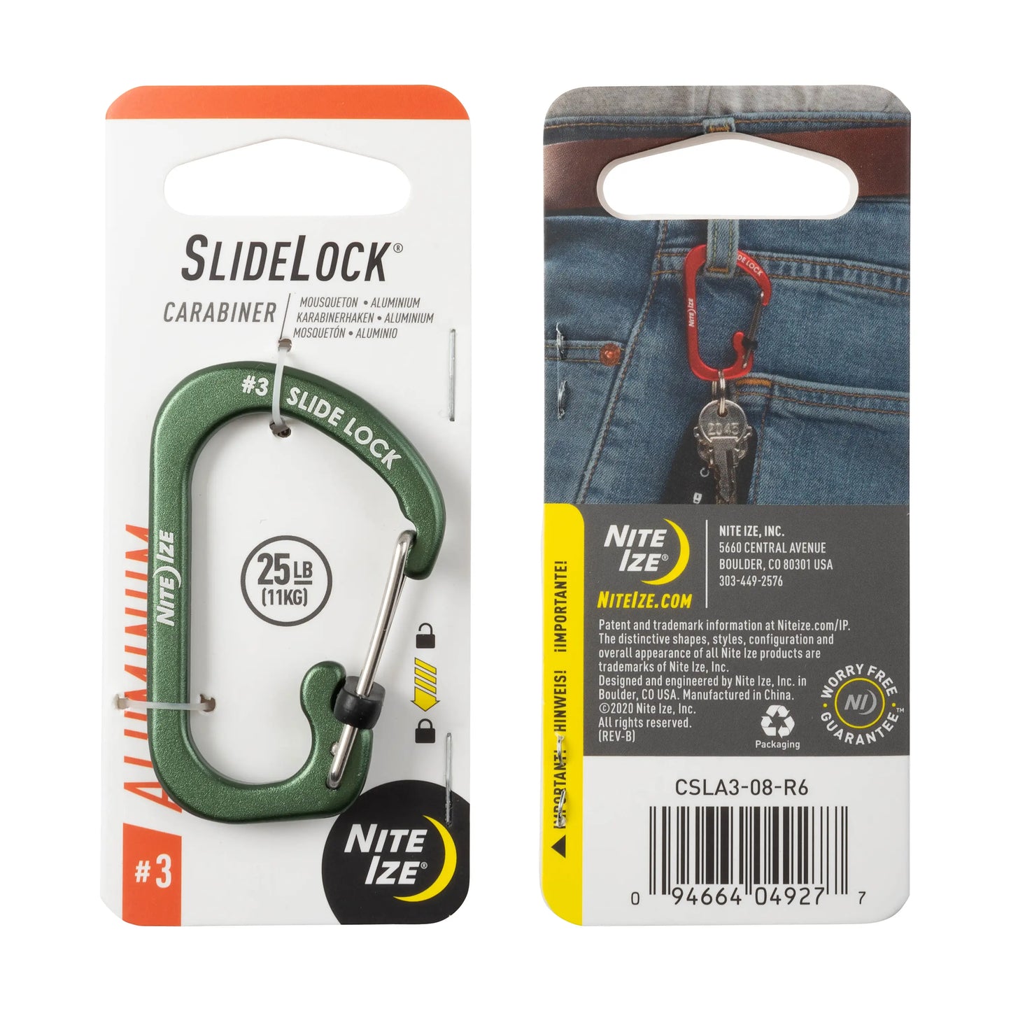 Nite Ize SlideLock® 鋁製登山扣 - 輕便耐用，安全鎖定