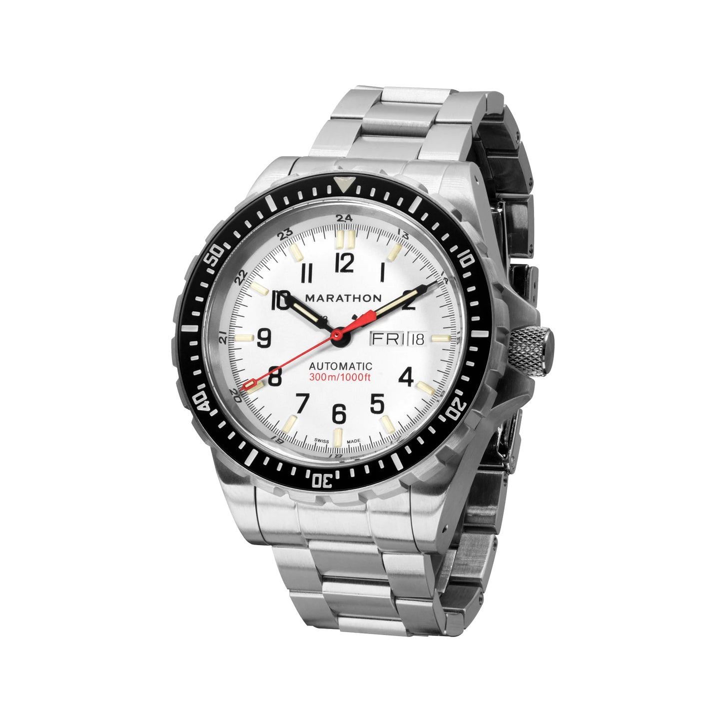 Marathon 46mm Arctic Edition Jumbo Day/Date Diver's Automatic (JDD) with Stainless Steel Bracelet