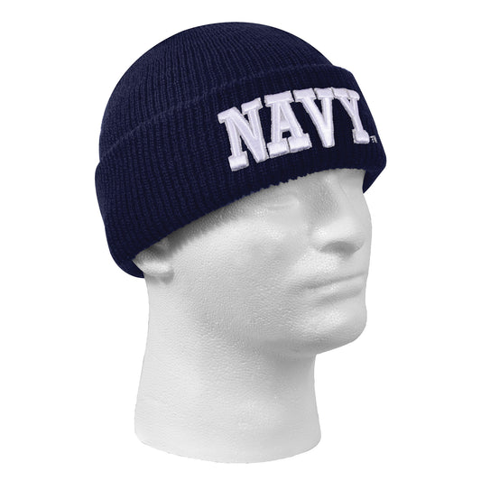 Rothco NAVY 海軍字樣 雙層保暖針織帽