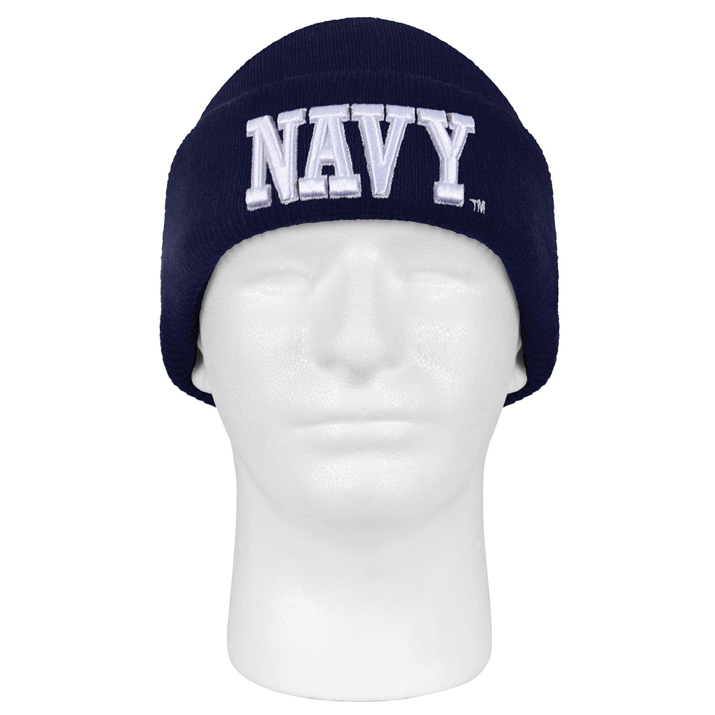 Rothco Deluxe Navy Embroidered Watch Cap — Double-Layer Acrylic Thermal Beanie