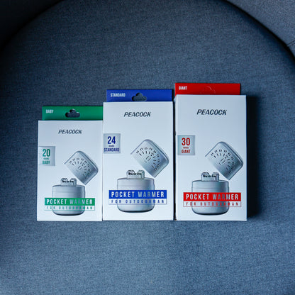 Peacock 可重用口袋暖手器 - 持久溫暖 - 白金觸媒技術