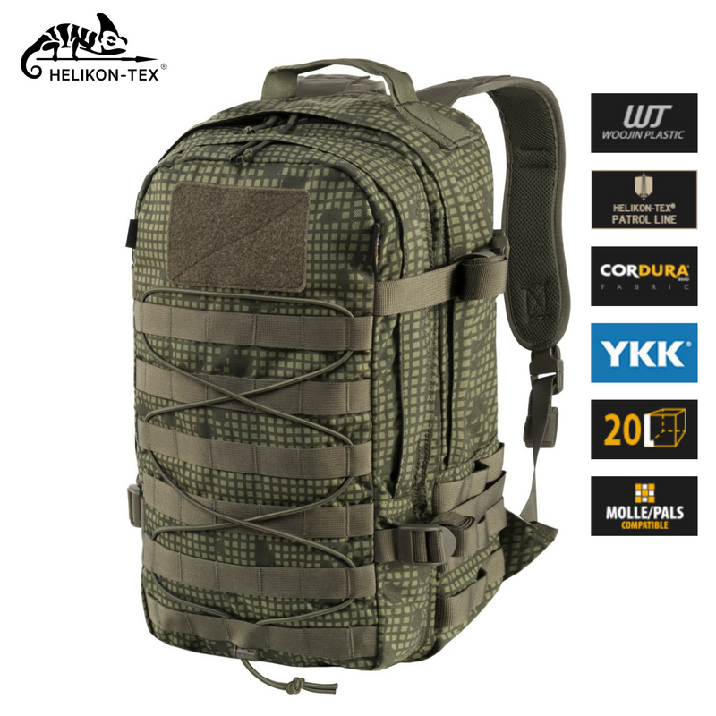 Helikon Raccoon Mk2 20L Desert Night Camo everyday backpack front view