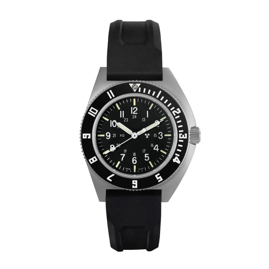 Marathon 41MM Steel Navigator (SSNAV) on 3-Piece Rubber Strap Kit