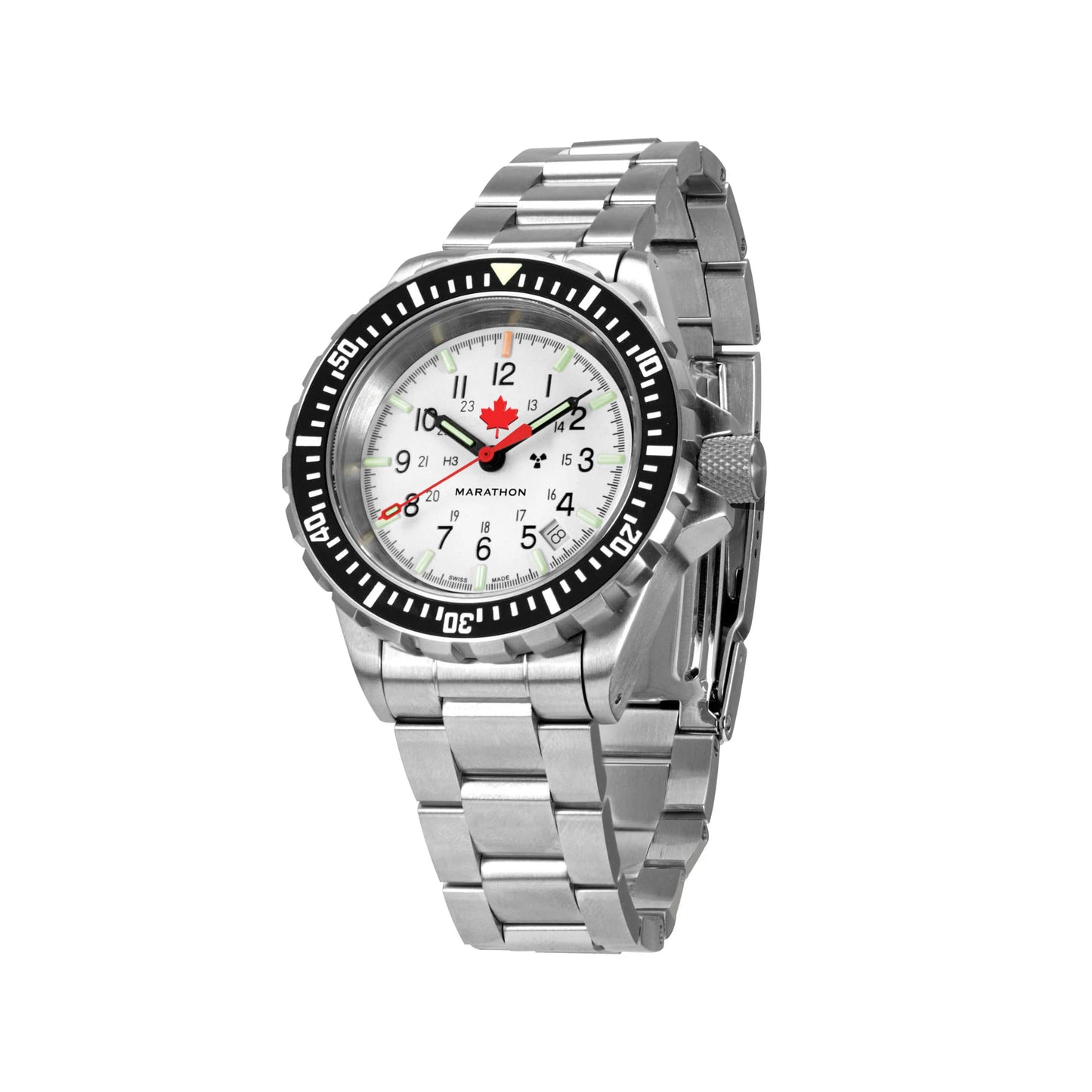 Marathon 41mm Arctic Red Maple Large Diver’s Automatic (GSAR) with Stainless Steel Bracelet