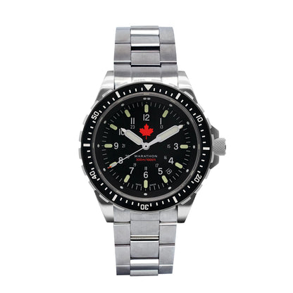 Marathon 46mm Red Maple Jumbo Diver's QUARTZ (JSAR) with Maple Stainless Steel Bracelet