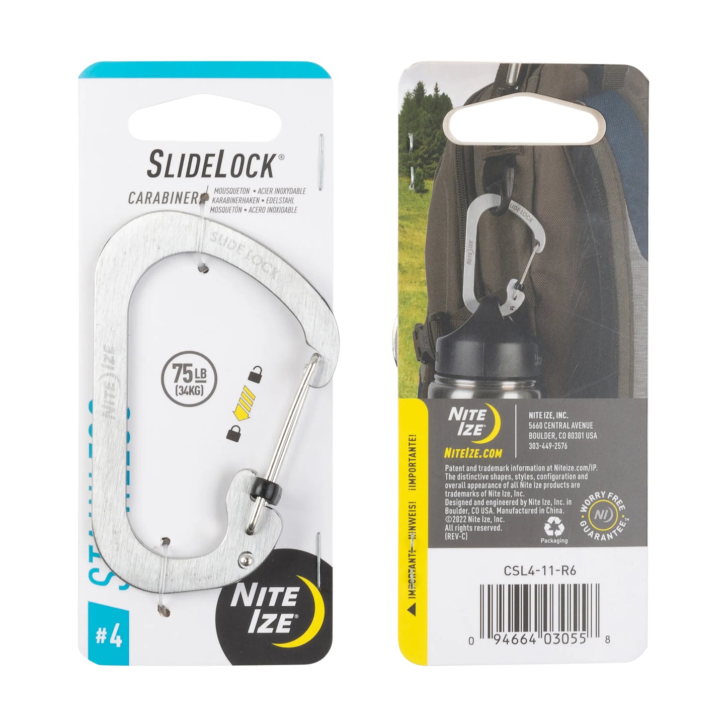 Nite Ize SlideLock® Stainless Steel Carabiner - Secure and Durable Design