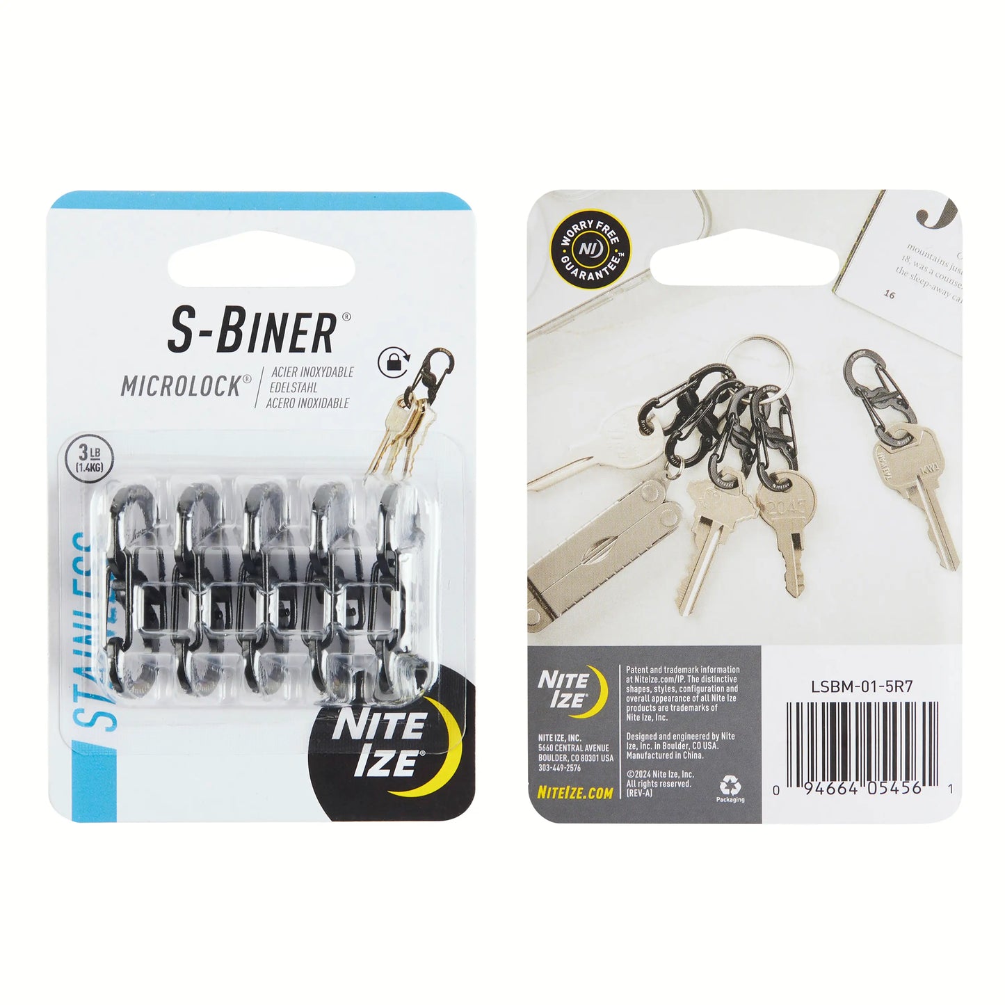 Nite Ize S-Biner MicroLock 不銹鋼迷你鎖扣 - 輕巧、安全、可靠