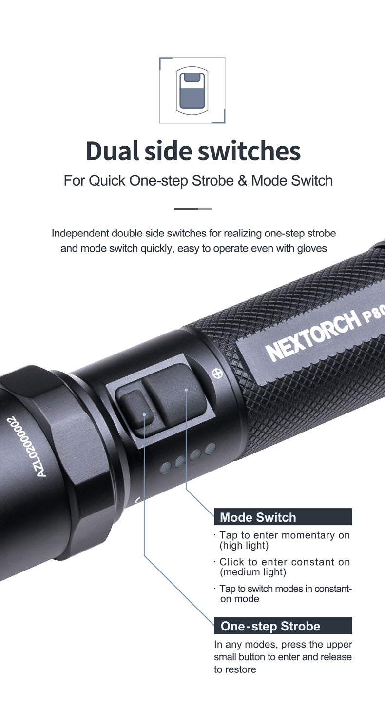 NEXTORCH P80 One-step Strobe Duty Flashlight